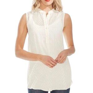 NWT Vince Camuto Modern Rouge Stripe Sheer Sleeveless Tunic Sz. 1X